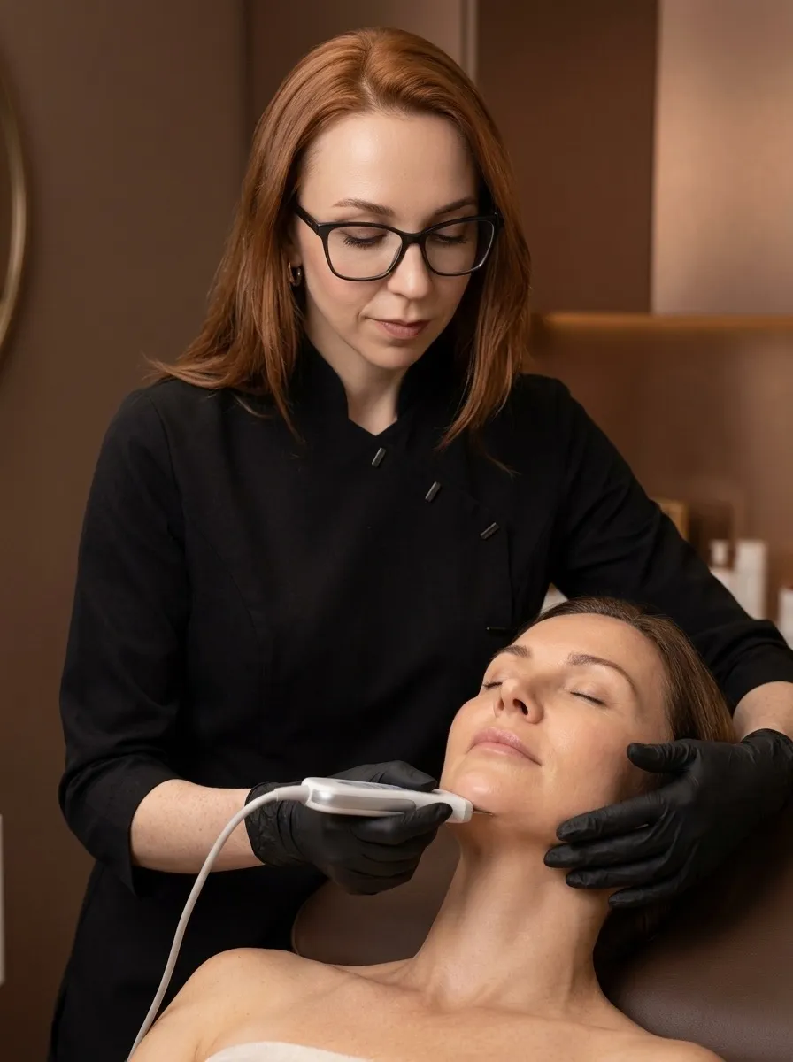 Livia First realizando ultrassom de alta potência (imagem ilustrativa)